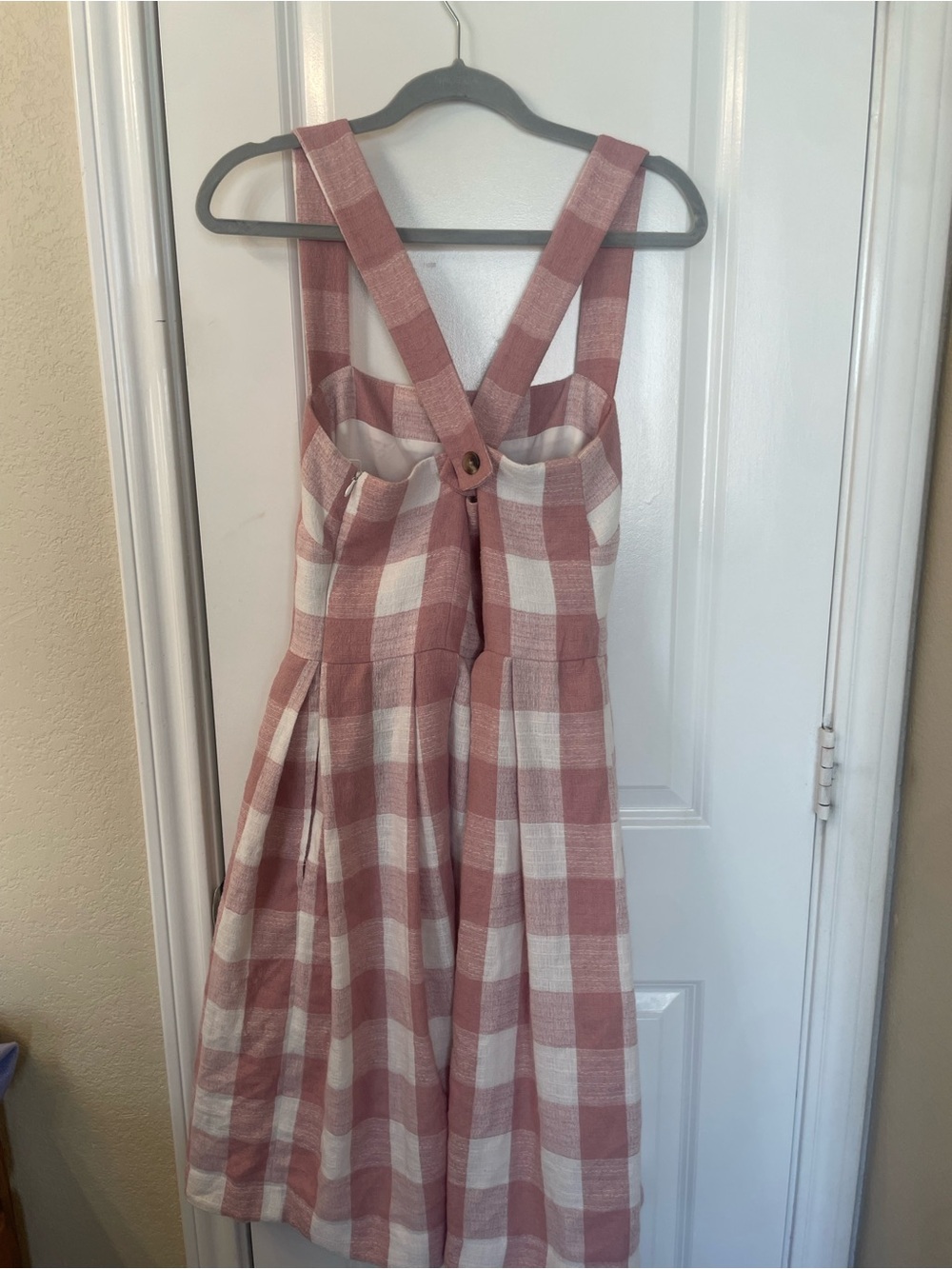 Gal Meets Glam Dusty Pink & White Gingham Midi Dress - Picture 8 of 9